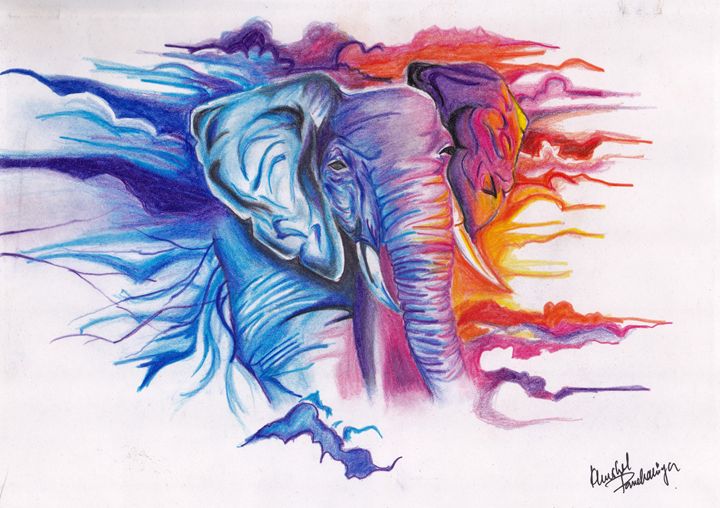 720x508 Supernatural Realistic Elephant - Realistic Elephant Drawing