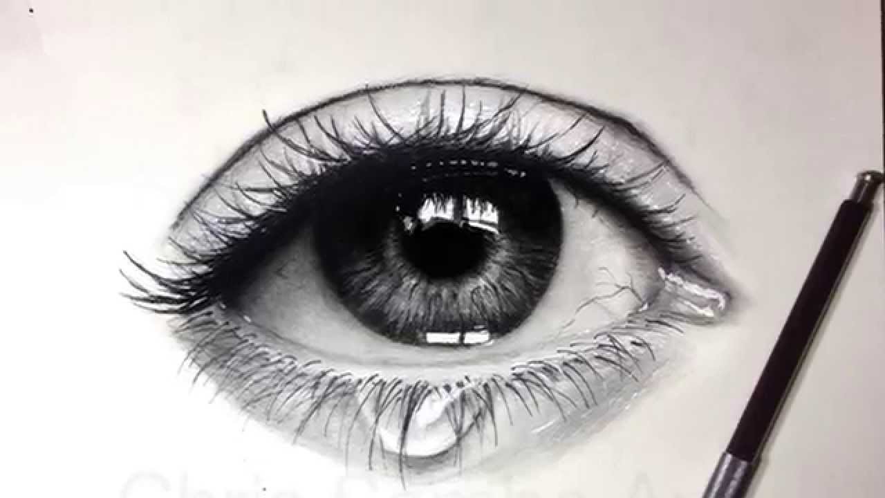 1280x720 Drawing A Realistic Eye With Charcoal - Realistic Eye Drawing