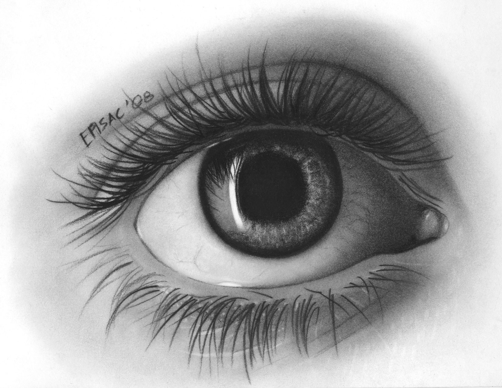 Creative Realistic Eye Drawing Pencil Sketch with Pencil