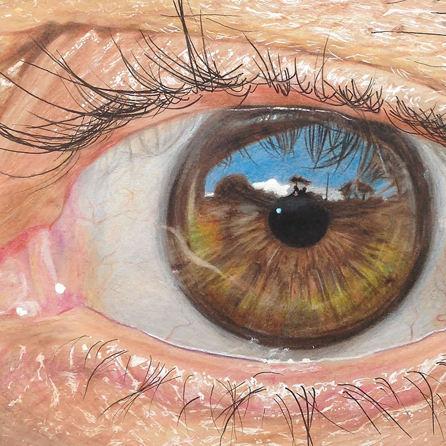 880x880 year old artist draws unbelievably realistic eyes using just - Realistic Eyeball Drawing