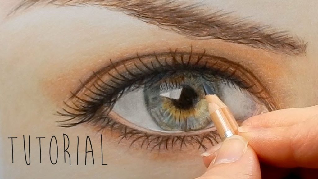 1024x576 tutorial how to draw color a realistic eye and eyebrow - Realistic Eyebrow Drawing