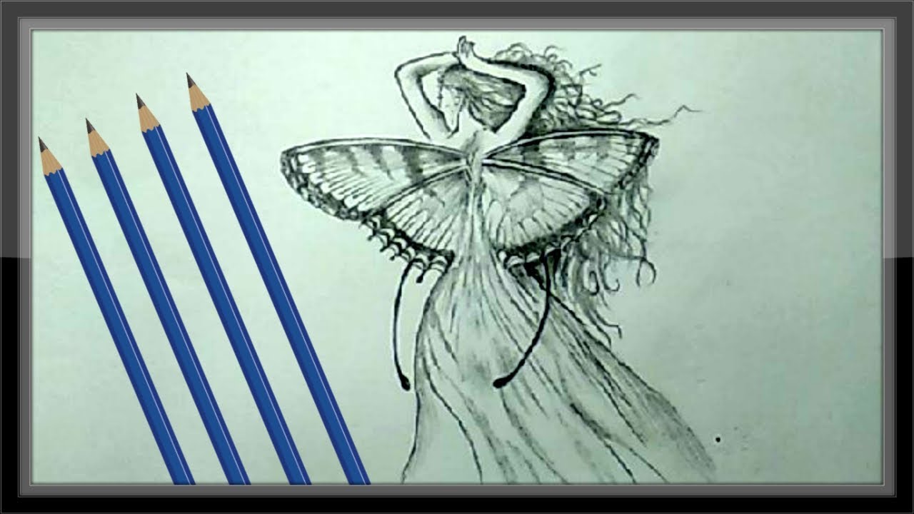 1280x720 Cool Drawings - Realistic Fairy Drawing