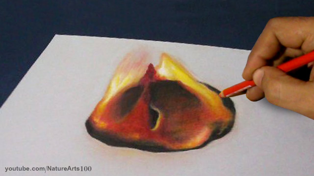 1280x720 Drawing Paper Burning, Realistic Fire - Realistic Fire Drawing