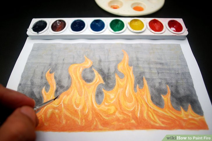 728x487 How To Paint Fire Steps - Realistic Fire Drawing