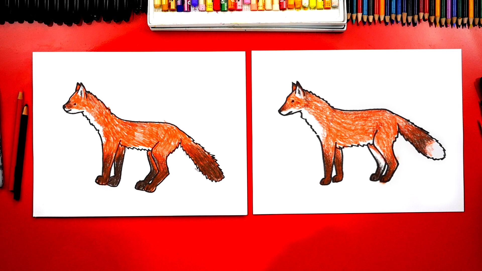 1920x1080 How To Draw A Realistic Fox - Realistic Fox Drawing