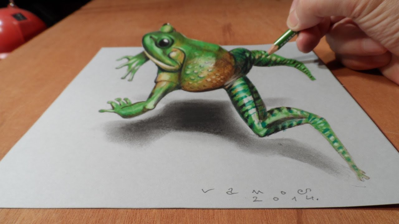 1280x720 Drawing A Jumping Frog - Realistic Frog Drawing