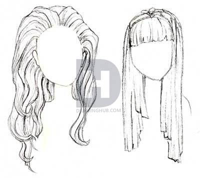 400x356 How To Draw Realistic Hair, Step - Realistic Hair Drawing