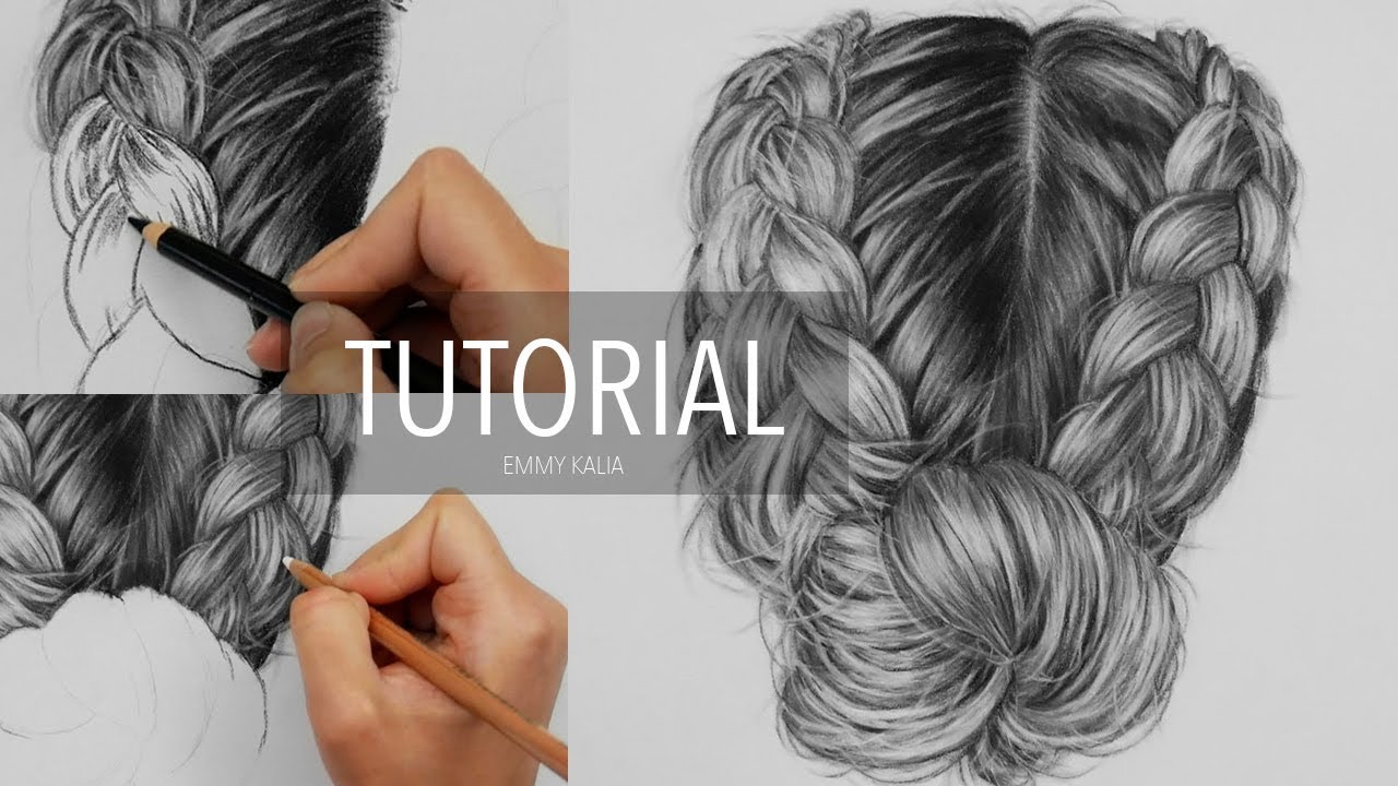 1280x720 How To Draw Realistic Hair With Charcoal And White Pastel Pencil - Realistic Hair Drawing