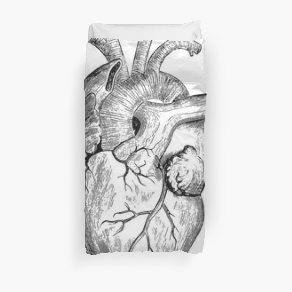 1200x1200 Realistic Heart Drawing Duvet Covers - Realistic Heart Drawing