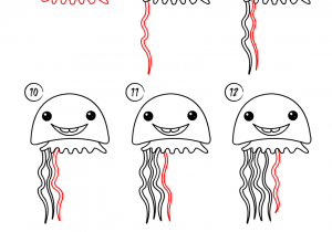 300x210 how to draw a realistic jellyfish step - Realistic Jellyfish Drawing
