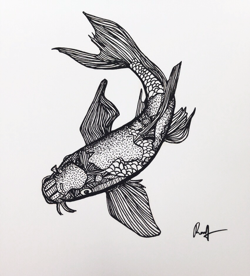 Realistic Koi Drawing at Explore collection of