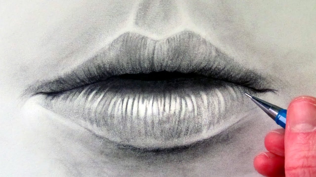 1280x720 How To Draw A Realistic Mouth Lips - Realistic Lips Drawing