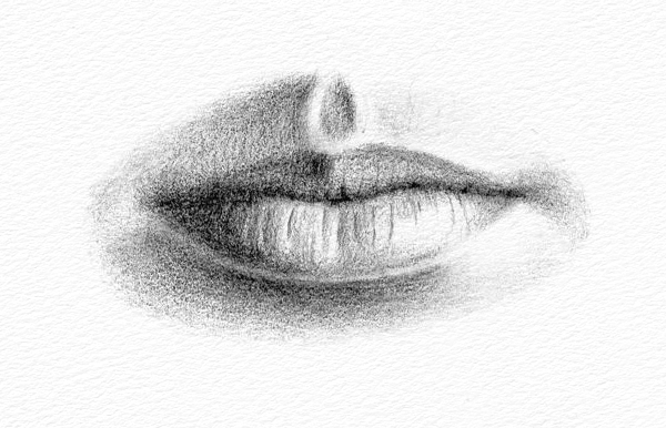 600x386 Pencil Portraits - Realistic Lips Drawing