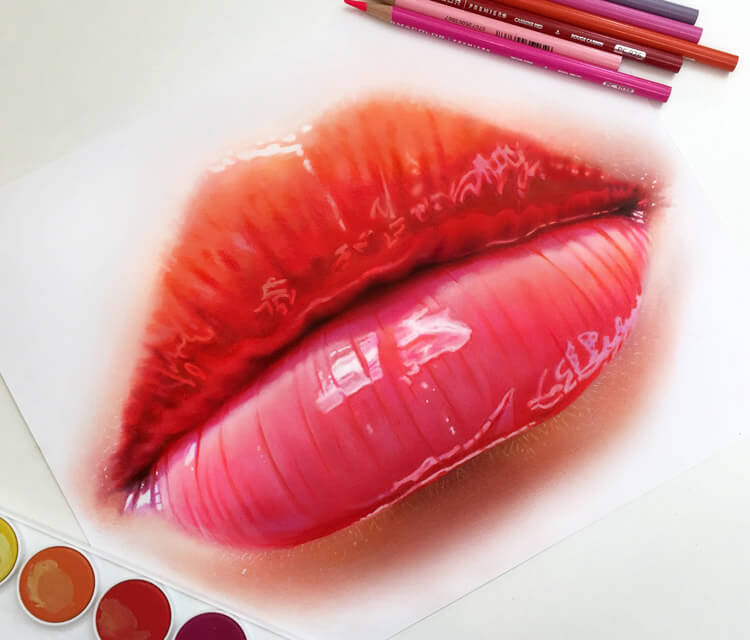 750x640 Realistic Lips Drawing - Realistic Lips Drawing