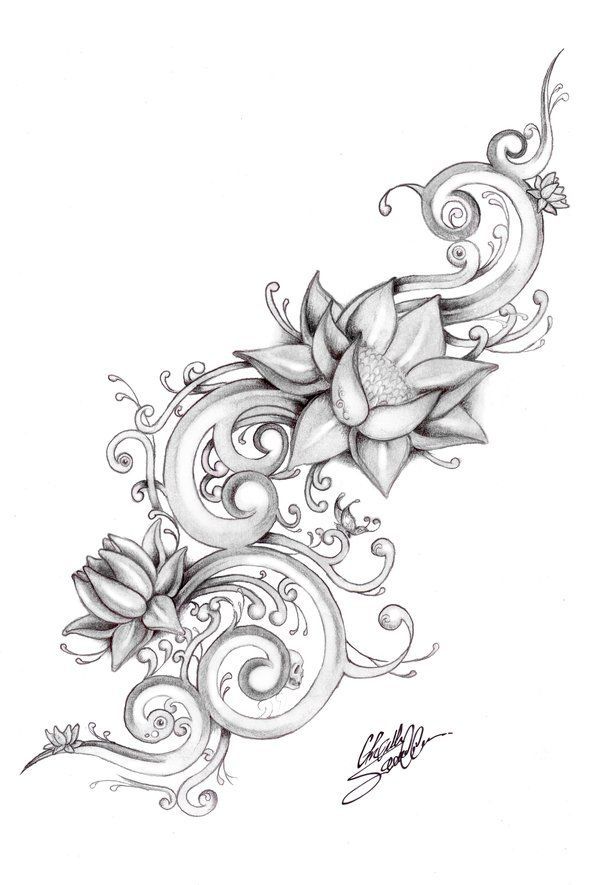 600x885 realistic lotus flower drawing at com fr on lotus flower tattoo - Realistic Lotus Flower Drawing