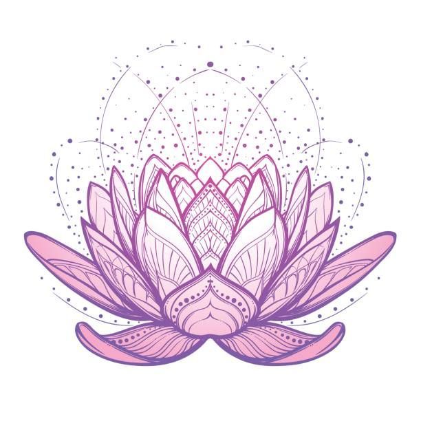 612x612 Pro Realistic Lotus Flower Drawings Henna - Realistic Lotus Flower Drawing