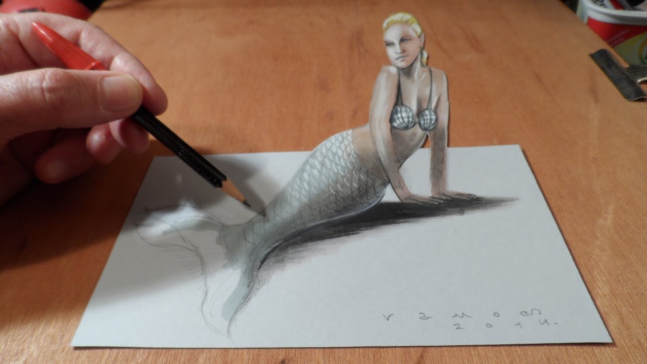 1280x720 How To Draw A Mermaid - Realistic Mermaid Drawings