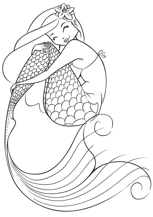 595x842 Realistic Mermaid Coloring Pages New Image Collection Of Barbie - Realistic Mermaid Drawings