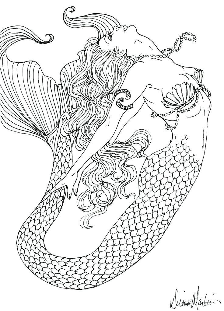 736x1022 Cute Mermaid Coloring Pages Alex Photo - Realistic Mermaid Drawings