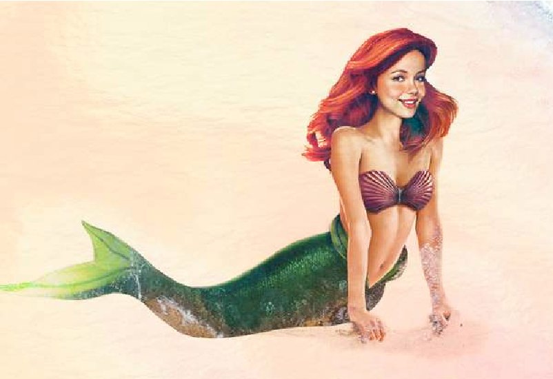 802x550 Ariel The Little Mermaid Realistic Drawings Of Cartoon Characters - Realistic Mermaid Drawings