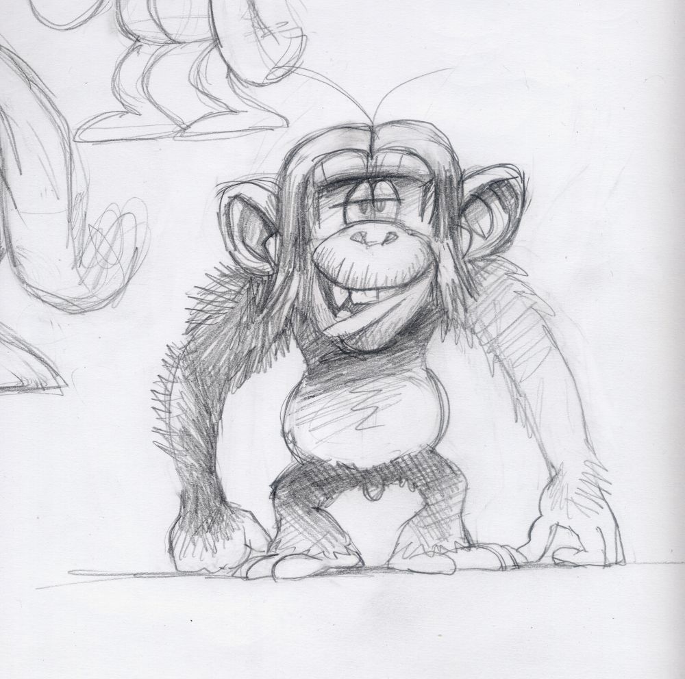 1000x992 Simple Realistic Monkey Drawing Chimp Sketch Inspiration - Realistic Monkey Drawing