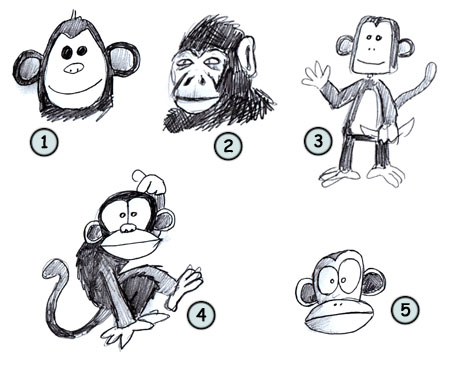450x365 How To Draw A Monkey - Realistic Monkey Drawing