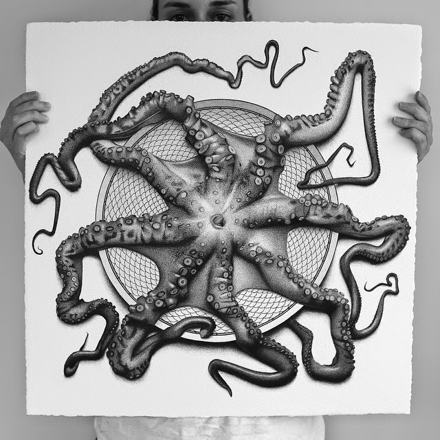 640x640 Design Stack A Blog About Art, Design And Architecture Hyper - Realistic Octopus Drawing