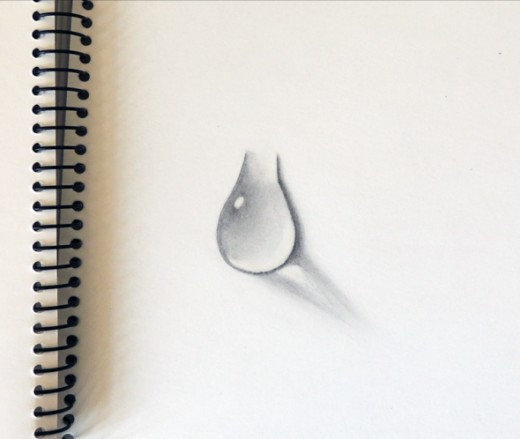 520x439 how to draw a water drop drawing tutorial video demos - Realistic Raindrop Drawing