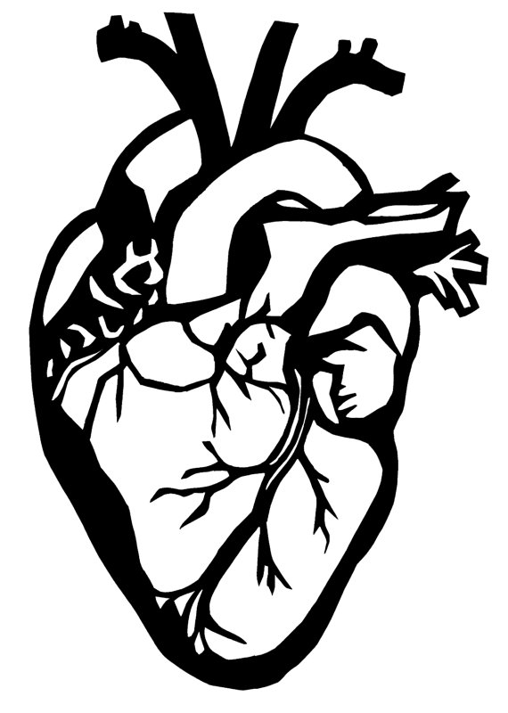 570x800 sacred heart silhouette great free clipart, silhouette, coloring - Realistic Sacred Heart Drawing