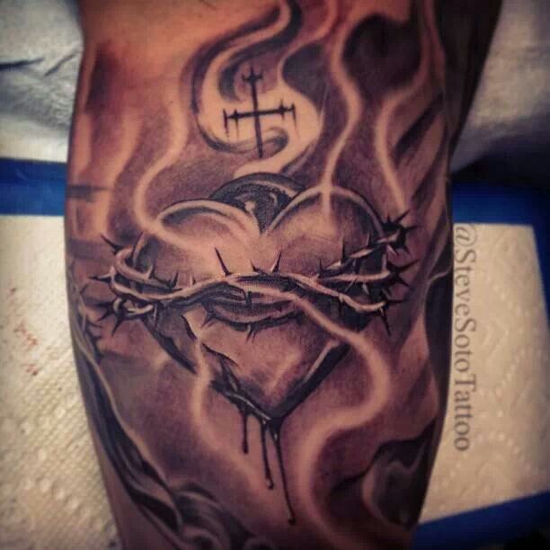 612x612 sacred heart tattoos - Realistic Sacred Heart Drawing