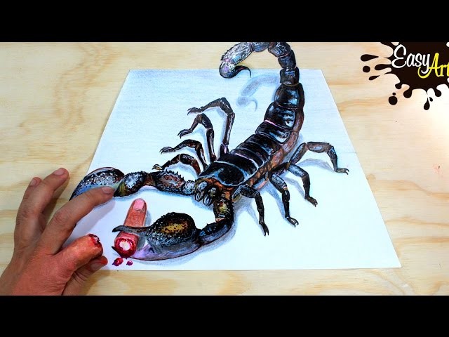 640x480 scorpion drawing amazing realistic illusion - Realistic Scorpion Drawing
