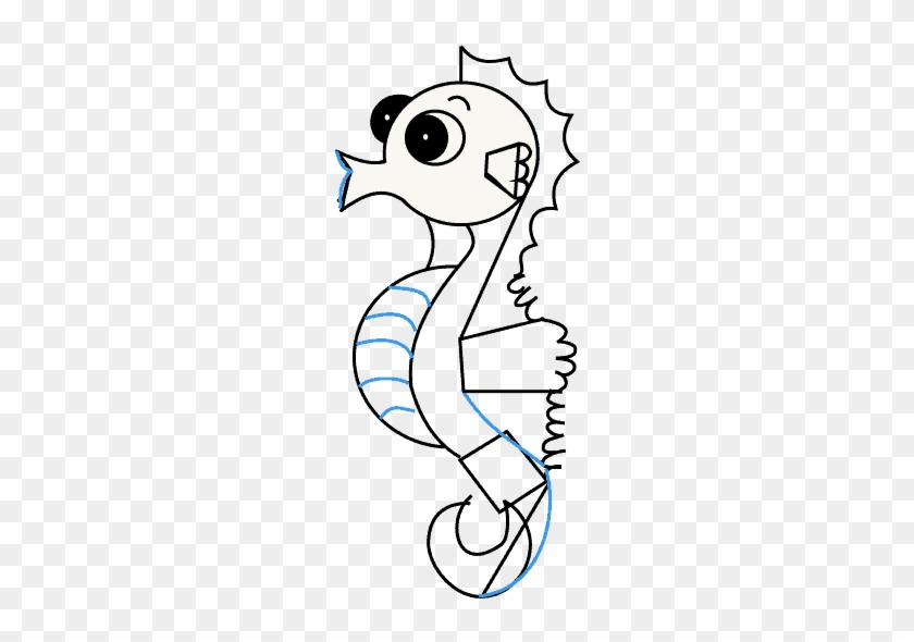 840x590 how to draw a realistic seahorse step step drawing tutorials - Realistic Seahorse Drawing