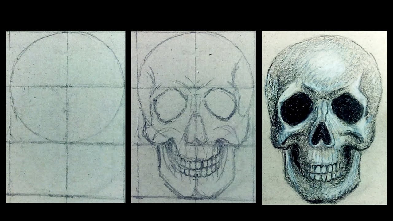 1280x720 How To Draw A Realistic Skull Narrated Step - Realistic Skull Drawing