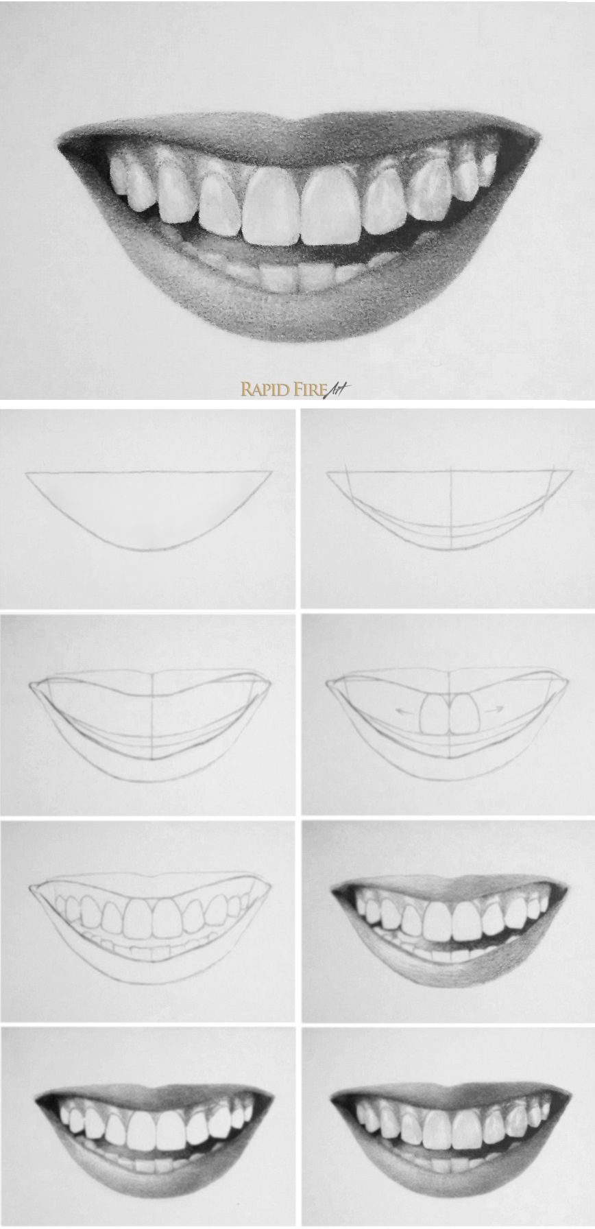 868x1792 How To Draw Teeth And Lips - Realistic Smile Drawing