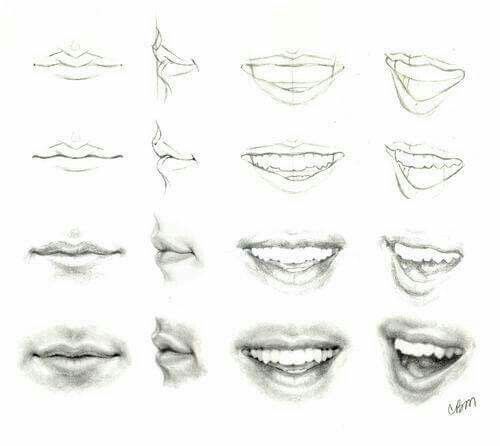 500x446 Realistic Mouth Something S K E T C H Y Drawings, Mouth - Realistic Smile Drawing