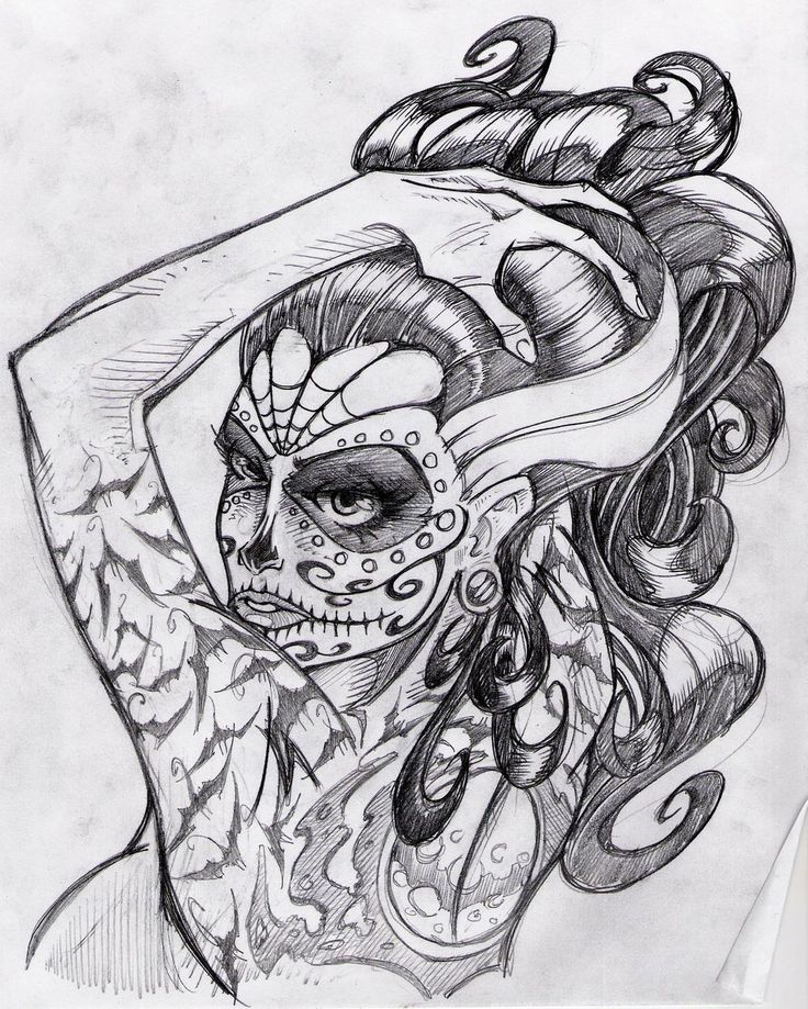 736x919 Skullcandy Drawing Free Download - Realistic Sugar Skull Drawing