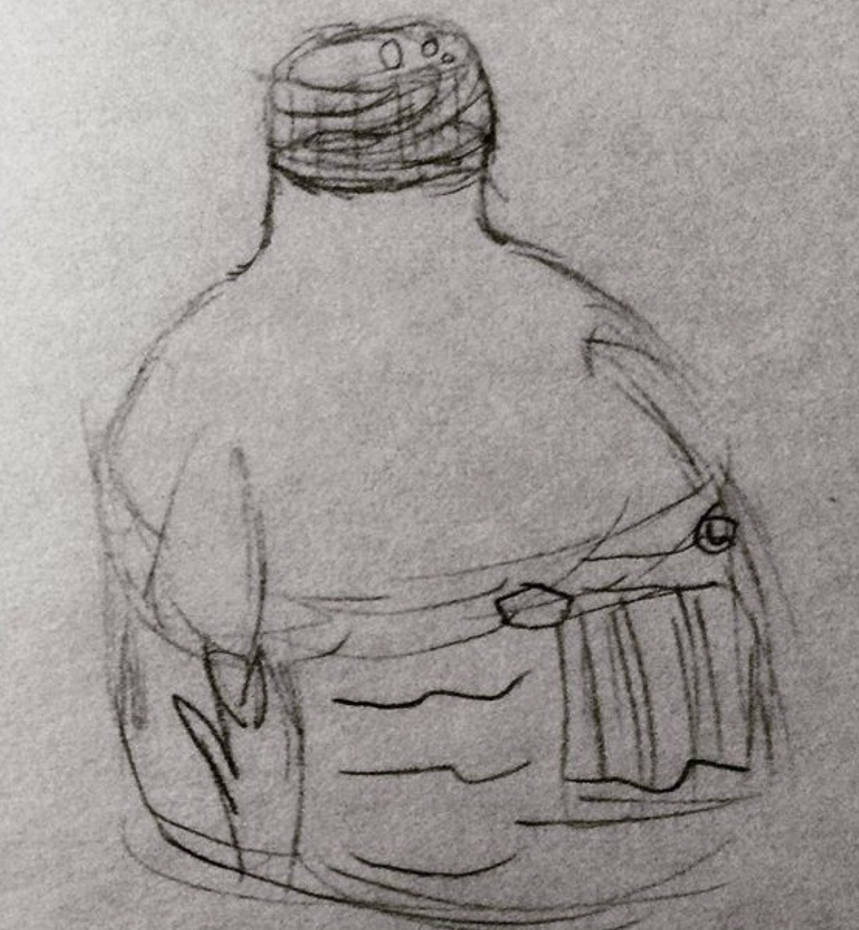 859x930 Realistic Water Bottle - Realistic Water Drawing