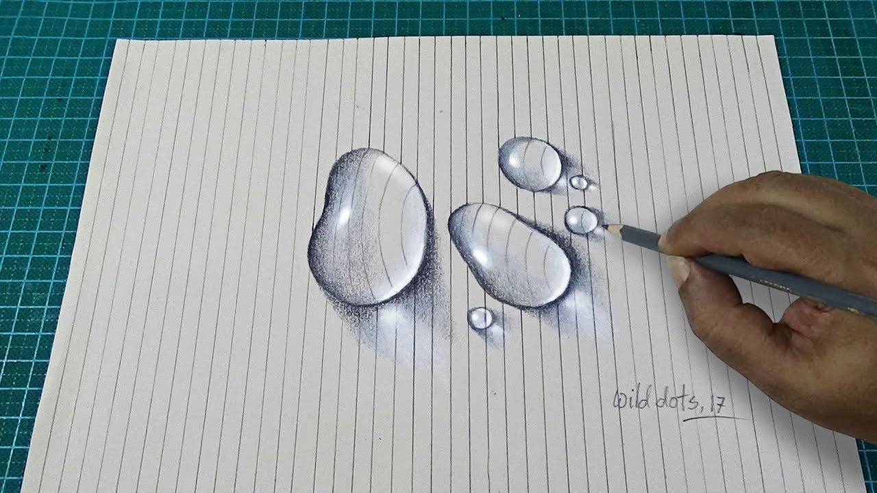 1280x720 Water Drops - Realistic Water Drawing