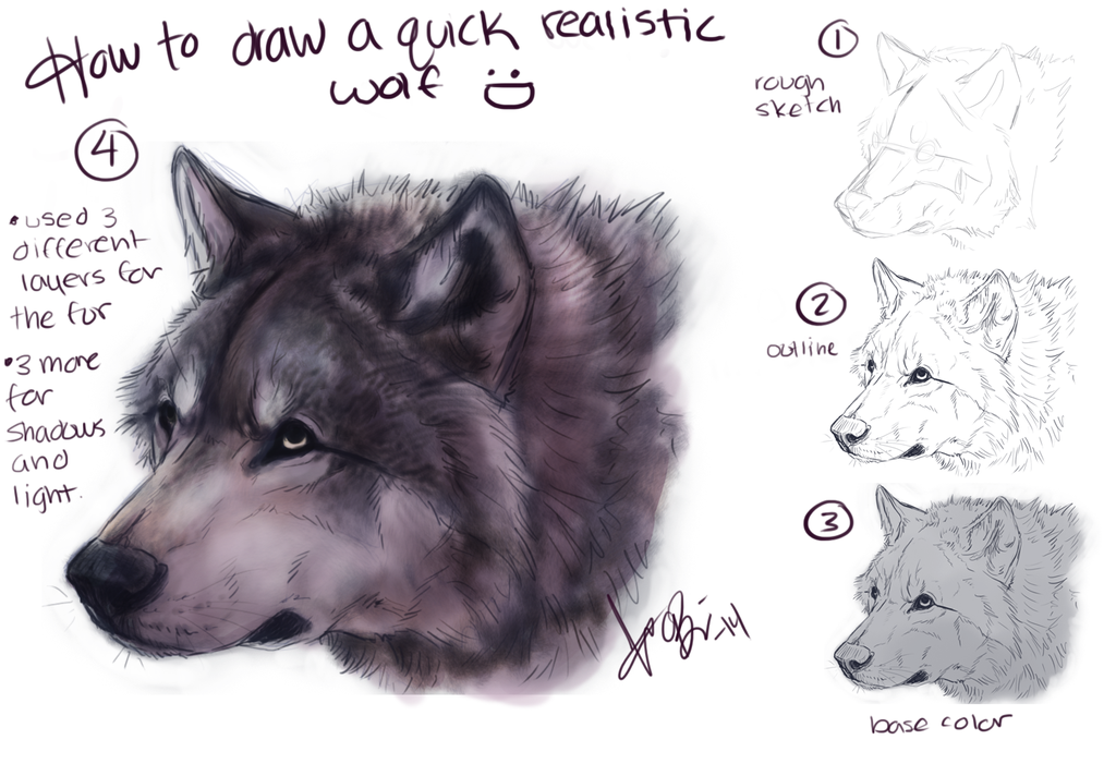 1024x701 How To Art How To Draw Realistic Wolf - Realistic Wolf Drawing