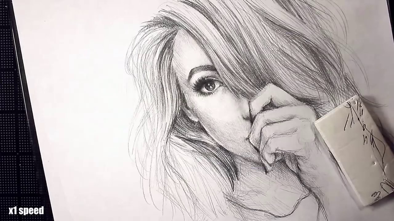 1280x720 How To Draw A Realistic Female Face Step - Realistic Woman Drawing