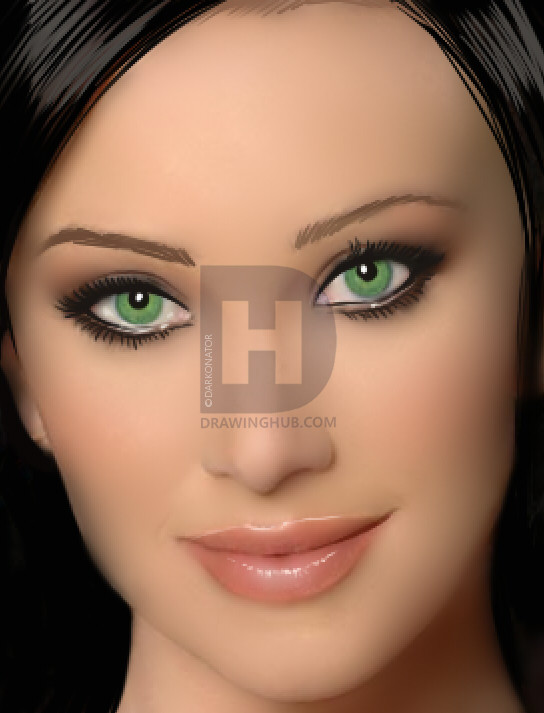 544x713 How To Draw Realistic People, Draw Real People, Step - Realistic Woman Drawing