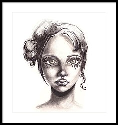 237x250 Pencil Drawing Realistic Woman Portrait, Fashion Illustration - Realistic Woman Drawing