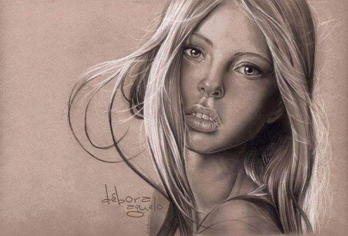 709x480 Realistic Woman Drawing - Realistic Woman Drawing