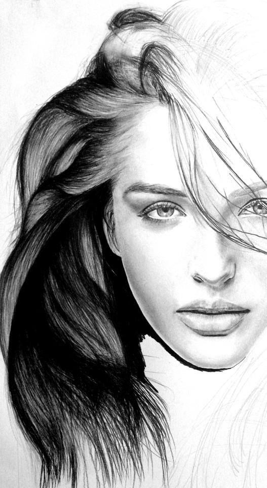 527x960 Realistic Drawings - Realistic Woman Drawing