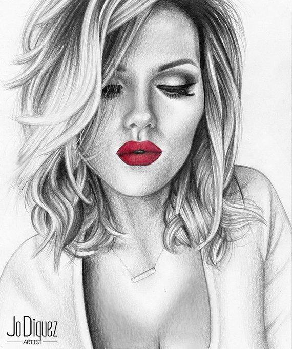 570x681 Custom Pencil Portrait Realistic Pencil Drawing Etsy - Realistic Woman Drawing