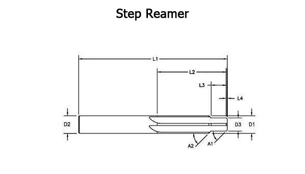 600x343 step reamer drill custom carbide tools tool reconditioning - Reamer Drawing