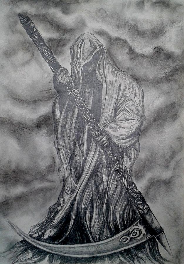 627x900 Grim Reaper Drawing - Reaper Drawing