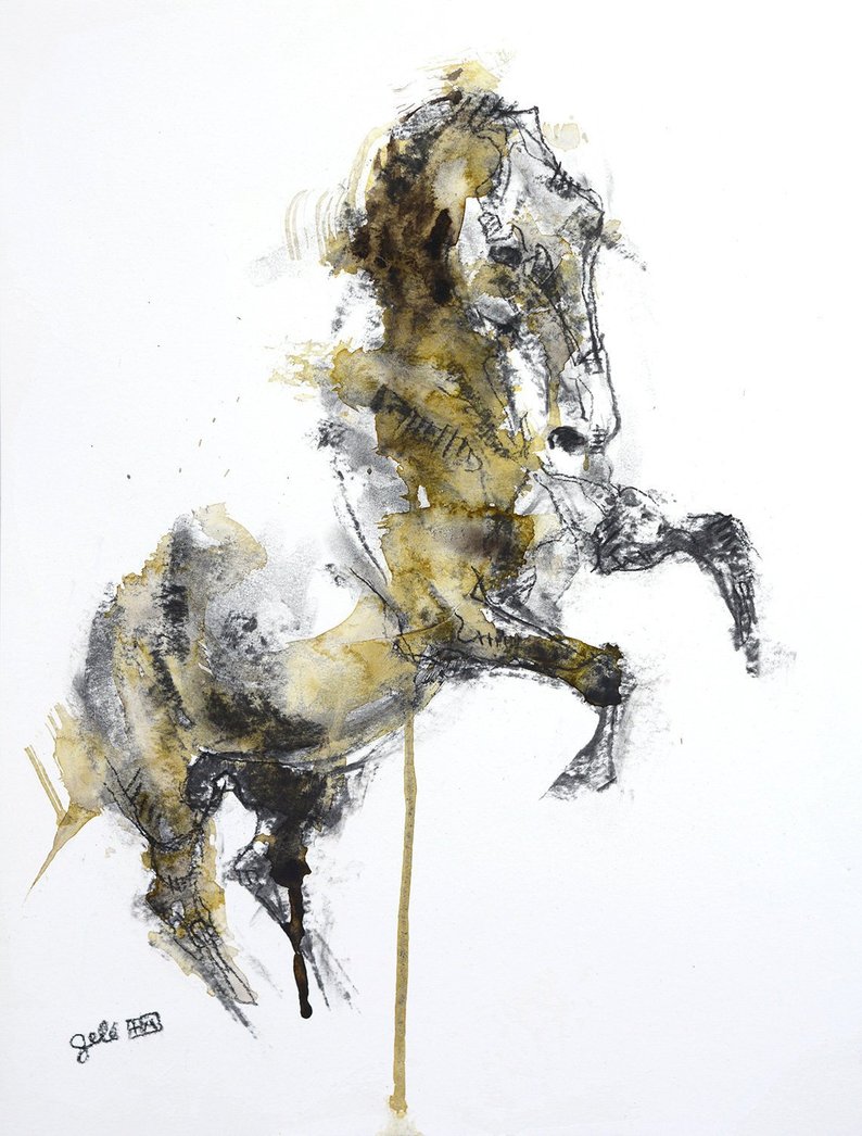 794x1046 charcoal and ink drawing of a rearing horse contemporary etsy - Rearing Horse Drawing