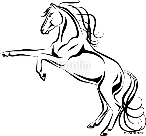500x468 rearing horse stock image and royalty free vector - Rearing Horse Drawing