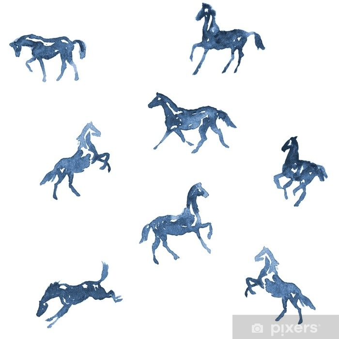 700x700 watercolor hand painting horses pattern hand drawing background - Rearing Horse Drawing